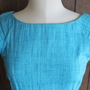 Vintage style blue/turquoise Swing dress handmade